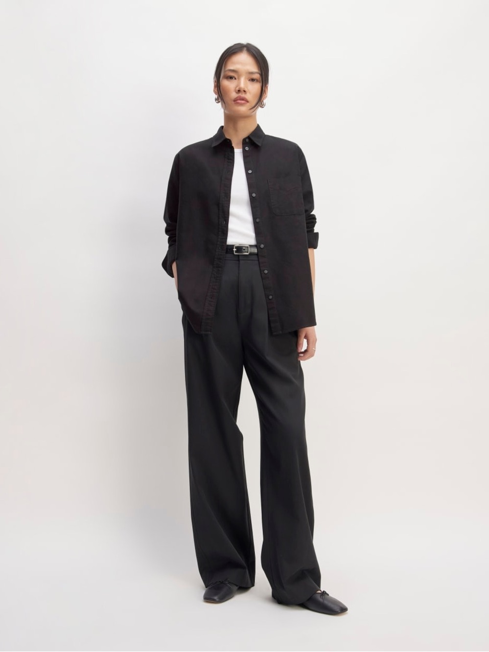 Everlane Oxford Black Button Down Shirt Size 10